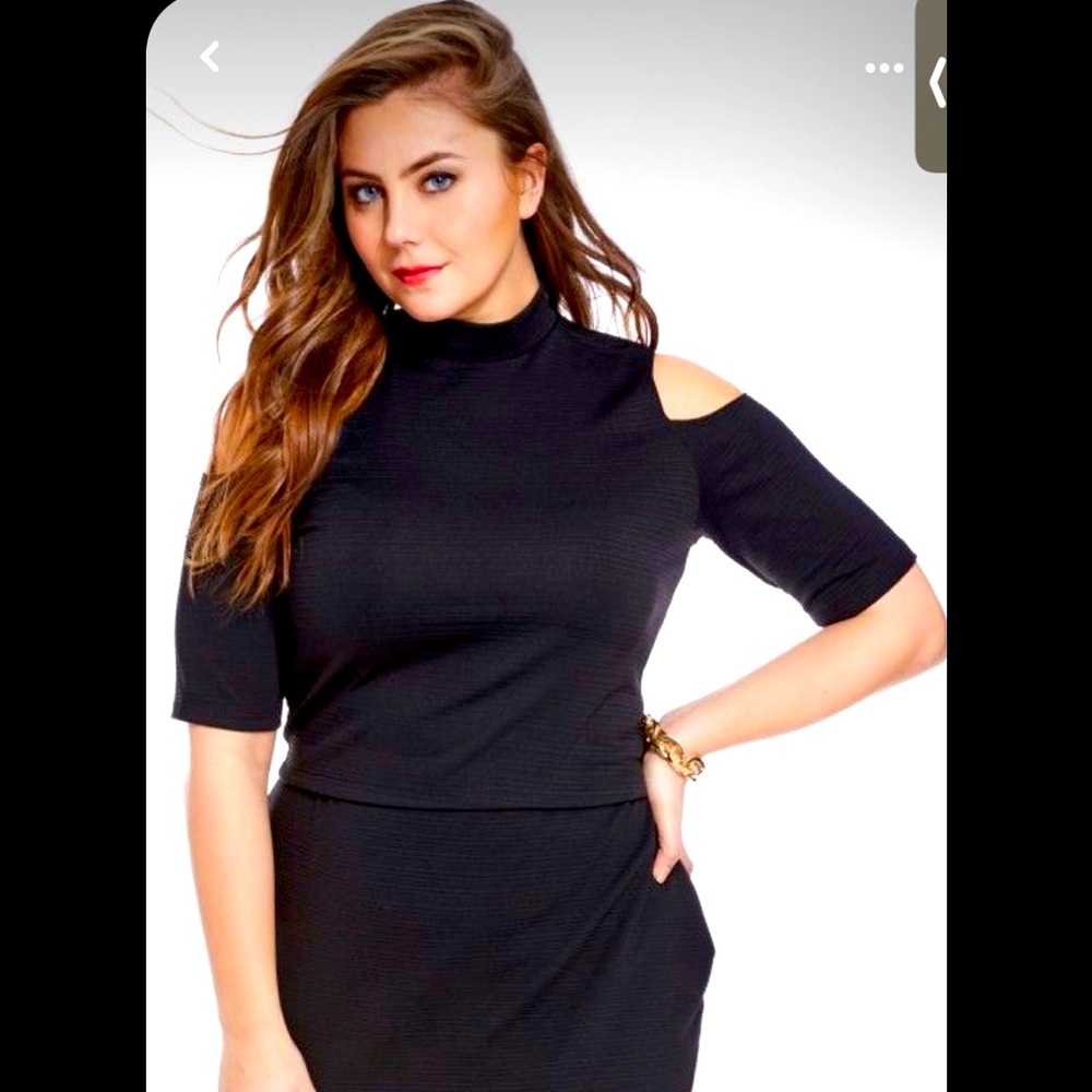 Black Cold Shoulder Top